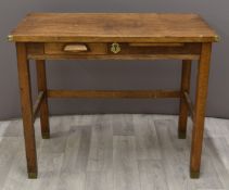 Small mahogany desk with small drawer and slide out surface, W85 x D45 x H69cm