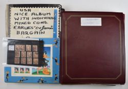 Mint and used USA stamps in three folders and on stock cards from early issues to modern