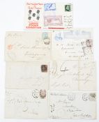 A small selection of early GB covers from 1839 penny post pre stamp, Queen Victoria 1d red imperf,