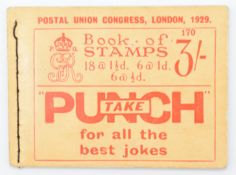 GB 1929 PUC 3/- 'punch' booklet SG BB25, complete and in superb condition
