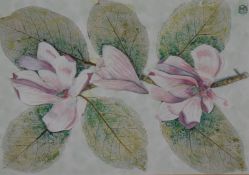 19thC mahogany cushion picture frame, overall size 72 x 57cm