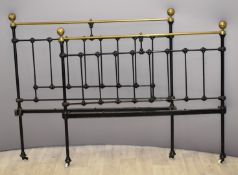 Double brass and iron bedstead