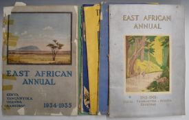 Six editions of the East African Annual for Kenya, Tanganyika (Tanzania), Uganda and Zanzibar 1934-