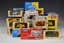Forty-eight Corgi and Corgi Classics 1:43 scale diecast model vehicles including buses, Motoring