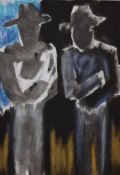 Josef Herman (1911-2000) signed limited edition (17/150) lithograph, two standing figures, 61 x 52cm