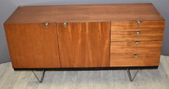 Retro / mid century modern Stag S range two door three graduated drawer sideboard raised on pin