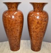 A pair of royalcore style very large floor vases with Japanned effect decoration, diameter 56,