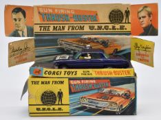 Corgi Toys diecast model The Man From UNCLE Gun Firing 'Thrush Buster' with purple body, lemon