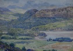 Robert Fowler RI (1853- 1926) oil on board 'Mist on Cader Idris' Welsh mountain landscape, signed