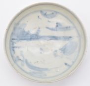 Chinese Vung Tau Cargo blue and white pedestal dish with original Christie's label, diameter 12cm