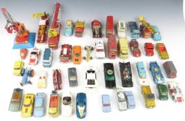 Forty-four Corgi Toys diecast model vehicles including James Bond Lotus, Batmobile, The Green