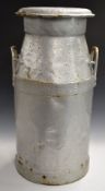 Cadbury Brothers steel milk churn and lid, H75cm