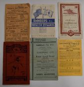 Nine various football programmes comprising Arsenal v Everton May 31st 1947, Arsenal v Middlesbrough