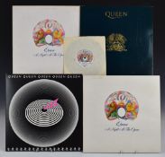 Queen - Jazz (EMA788) with attached poster. Record, cover, inner and poster appear EX, plus A