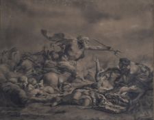 Quos Ego ou Neptune apaisant les flots, classical style pencil drawing with stamp to lower centre