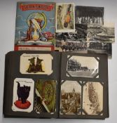 Two albums of postcards to include WW1 damaged buildings, Welsh topographical, churches and