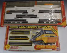 Two Hornby 00 gauge model railway train sets HST Inter City 125 R556 and Advanced Passenger R543,