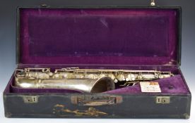 Adolphe Edouard Sax Jr tenor saxophone, engraved Adolphe Sax, 84 Rhe Myrha, Paris, No 384, in