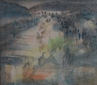 Gerald Cox watercolour, 'Chalford Valley' Nr Stroud, Gloucestershire, signed and dated 74 lower