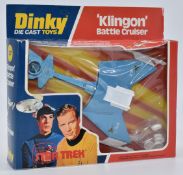 Dinky Toys diecast model Star Trek 'Klingon' Battle Cruiser with blue and white body and eight