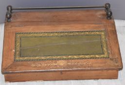 Leather inset table top writing slope, W56 x D40 x H20cm