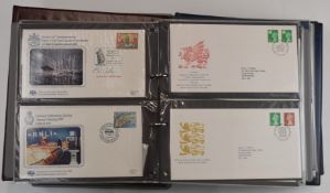 Six albums of GB first day covers, some signed including Joanna Lumley, Bill Oddie, Percy Thrower,