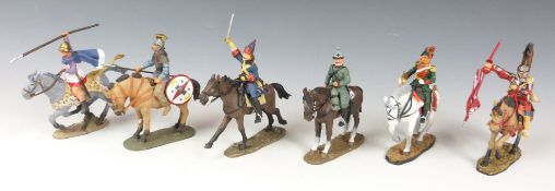 Twenty-four Del Prado Cavalry Through The Ages metal model soldiers, all with information booklets.