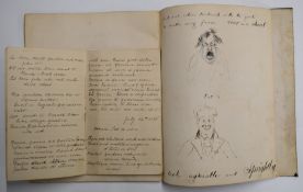 J.H. Wardle (1809-18965) sketch/notebook titled New Comic Illustrations, containing three stories,