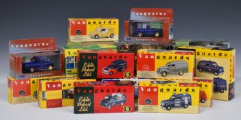 Twenty-two Vanguards 1:43 scale diecast models including Eddie Stobart Morris Minor Van VA01116,