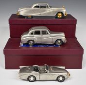 Three Daimler 100 Years of British Motoring white metal models, all limited edition of 220, in