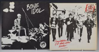 The Drones - Temptations Of A White Collar Workers (Goodmix 1) and Bone Idol (VRS 1). Records appear