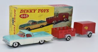 Dinky Toys diecast model Chevrolet Pick-up & Trailers with two-tone body, red interior and shaped