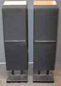 A pair of Mordaunt-Short System 442 stereo speakers on stands, H95cm
