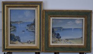 Victor Mathias (1905-1933), pair of impressionist oil on board coastal landscapes, both signed lower