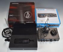 Alesis Nanoverb 2 Digital Effects Processor together with an Audio Technica 40 Series studio