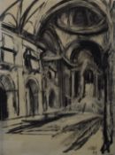 Garth B Scott, pupil of David Bomberg and part of the Borough group, abstract charcoal architectural