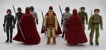 Ten Kenner Star Wars figures including three Emperors Royal Guard, two AT-ST Driver, two Rebel