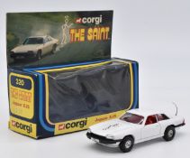 Corgi The Saint diecast model Jaguar XJS with white body, red interior and bonnet logo, 320, in
