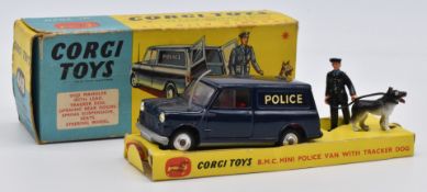Corgi Toys diecast model BMC Mini Police Van with Tracker Dog 448, in original box