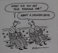 Nick Newman (b1958) pen and ink cartoon 