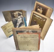 Five vintage optician's shop display advertising boards including modern eyewear, sports, evening