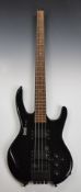 Hohner 'The Jack' headless electric bass guitar in black lacquered finish, reg no 8903489