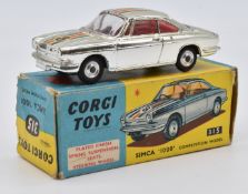 Corgi Toys diecast model Simca '1000' Competition Model with chrome body, racing stripes,