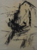 Garth B Scott, pupil of David Bomberg and part of the Borough group, abstract charcoal architectural