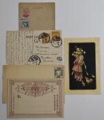A folder containing over 130 Chinese postcards/stationery cards, mint and used, from early