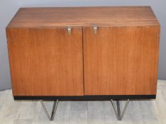Retro / mid century modern Stag S range twin door sideboard with interior drawers, raised on pin