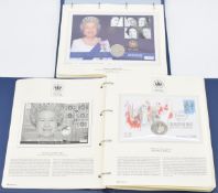 Two albums of GB, IOM, Guernsey, Australia coin covers (20)