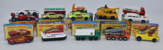 Fifteen Matchbox diecast model vehicles, 12, 24, 63 x2 and 72, Superfast 1, 8, 10, 12, 20, 32, 55