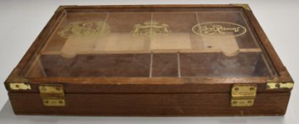 Vintage glazed shop advertising cigar display case for Bolivia, Don Ramas etc Havana, W30 x D41 x