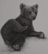 Gary Hodges (b1954) signed limited edition print, Brown Bear Cub (355/850) 21 x 18cm